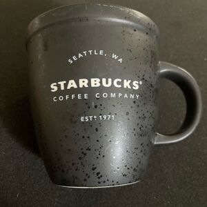 Starbucks 2016 Abbey Matte Black Laser Etched Speckled Mug 12oz